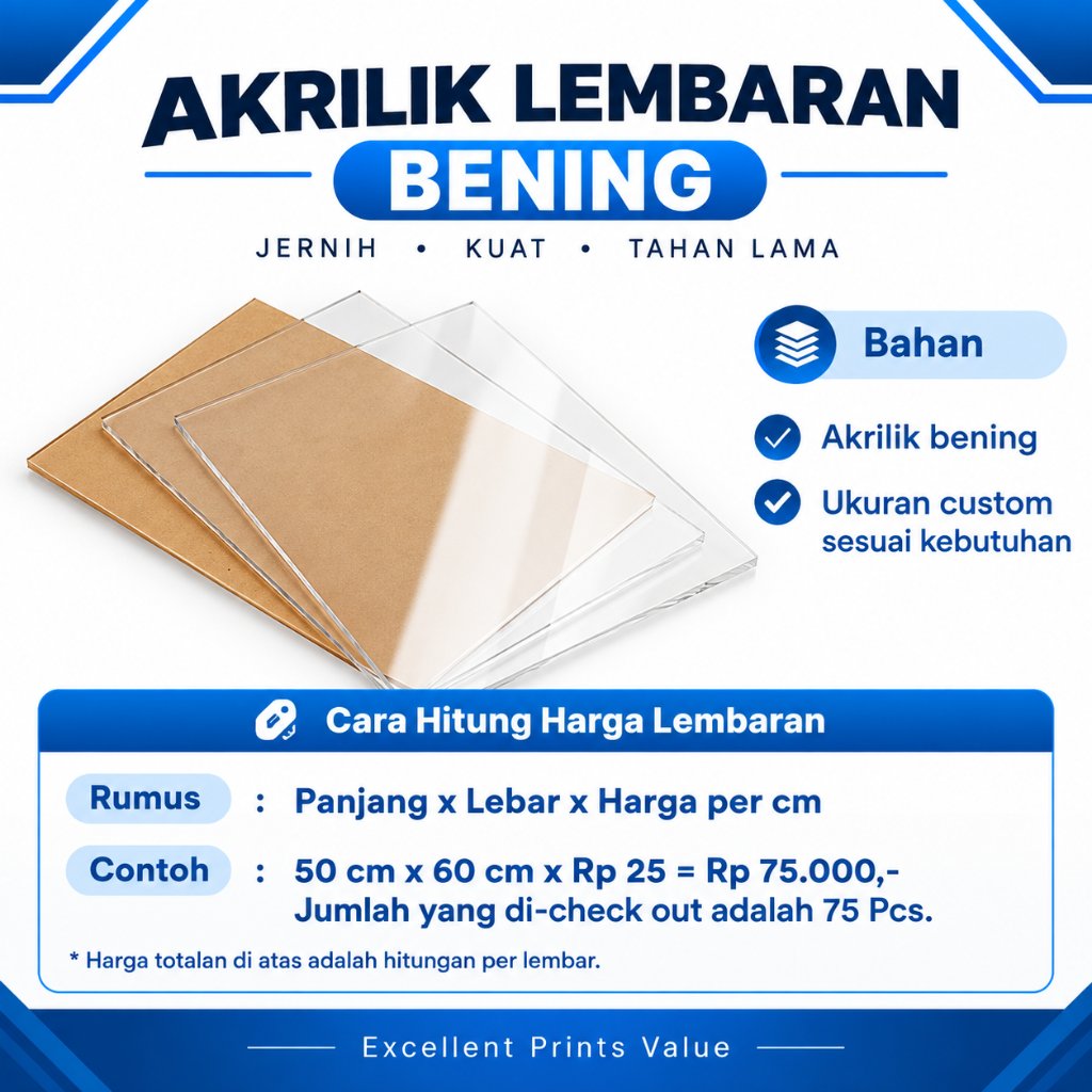 Lembaran Akrilik Bening / Akrilik Bening / Akrilik Lembaran Custom/ Mika Bening Transparan