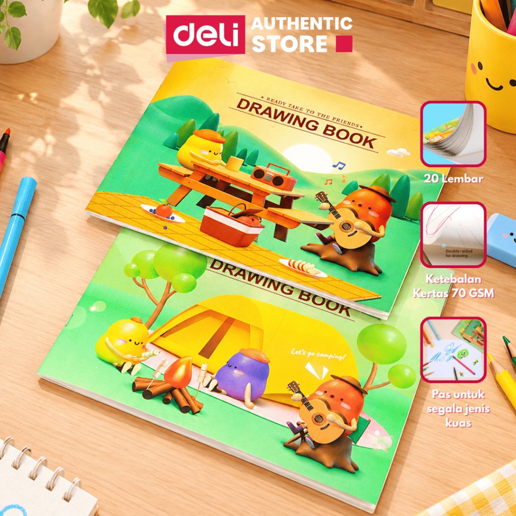 Deli Buku Gambar 30/20 Lembar Anak SD Mewarnai Tebal EN08X