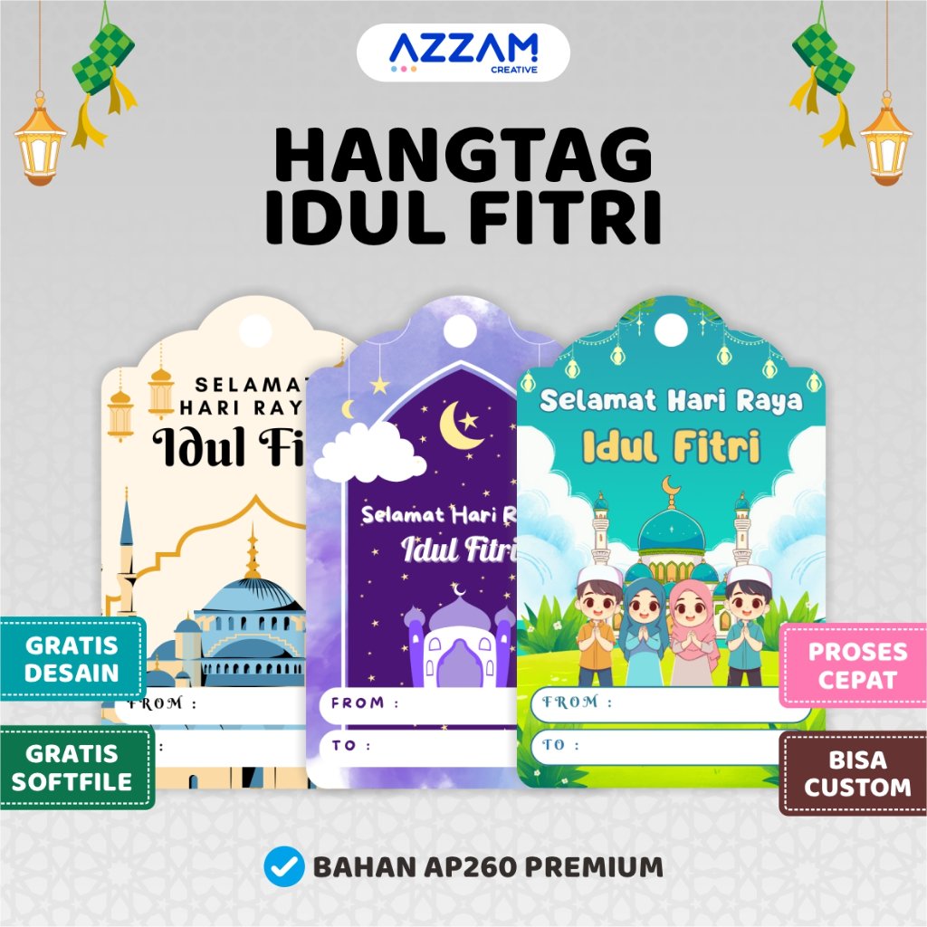 HANGTAG IDUL FITRI / IDUL FITRI / HANGTAG / HANG TAG / HANG TAG CUSTOM / KARTU IDUL FITRI / LEBARAN