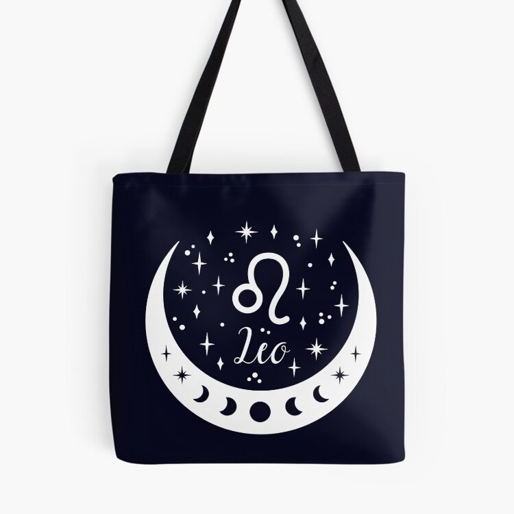 Zodiac sign Leo Tote Bag Kanvas Hitam