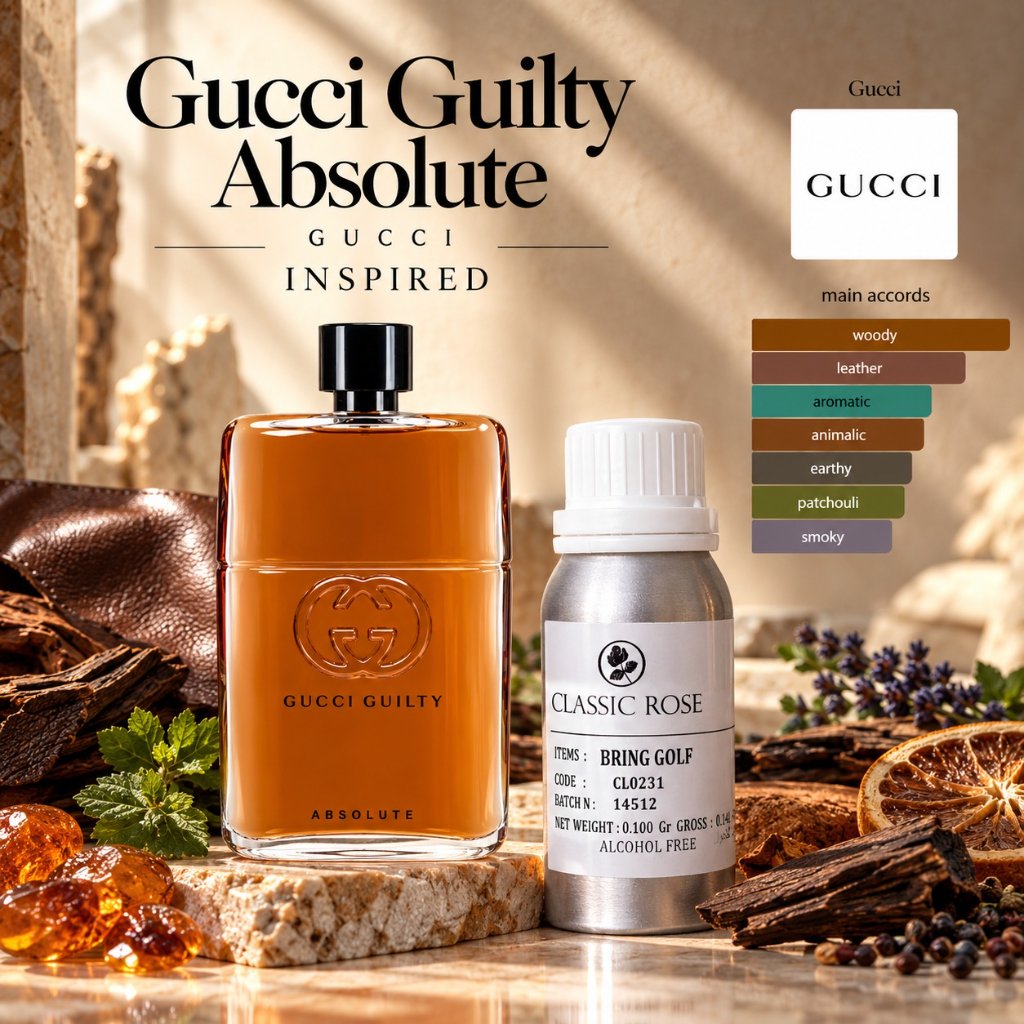 BIBIT PARFUM MURNI 100ML SEARAH GUCCI GULTY ABSOLUT. BRING GOLF. 100ML. CLASSIC ROSE.
