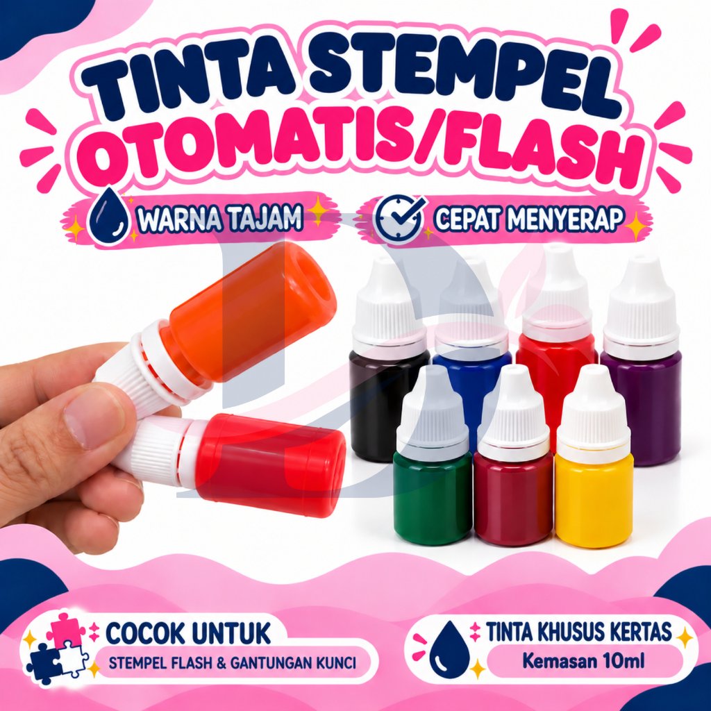 TINTA STEMPEL FLASH 10ml - KHUSUS STEMPEL FLASH/GANTUNGAN KUNCI