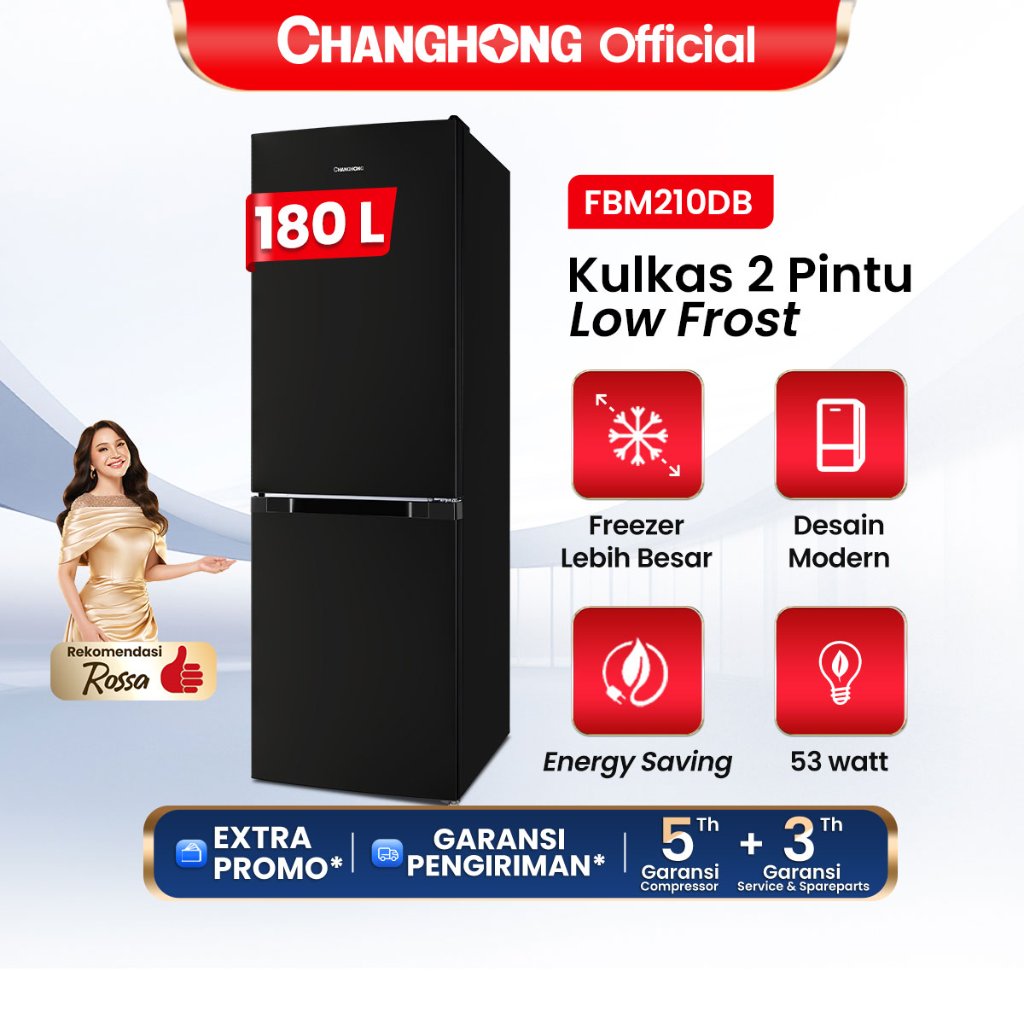[BEST SELLER] Changhong  Kulkas 2 Pintu  (Bottom Mounted Refrigerator) Lemari Es  Kapasitas 180 Lite