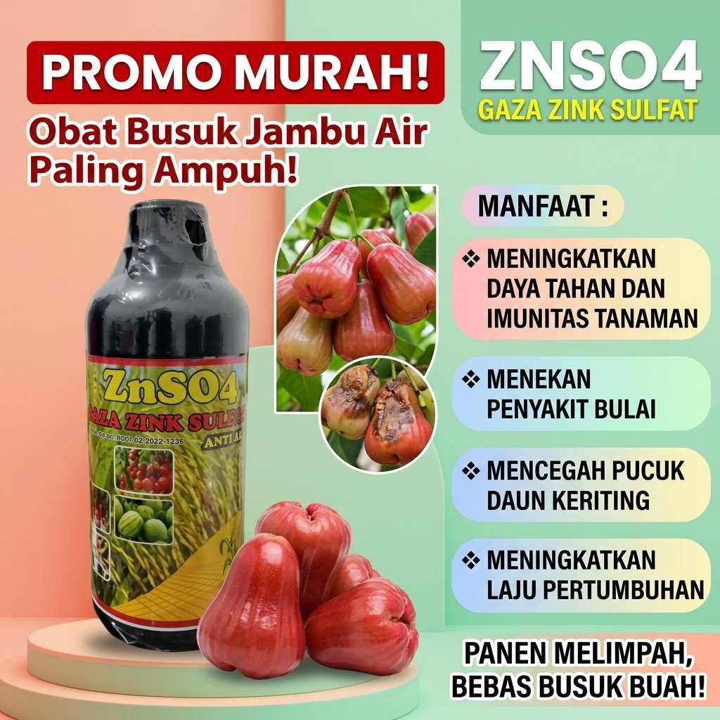 PUPUK JAMBU AIR Organik Booster Pelebat Buah & Bunga Anti Rontok Penyubur Tanaman Jambu Air ZNSO4