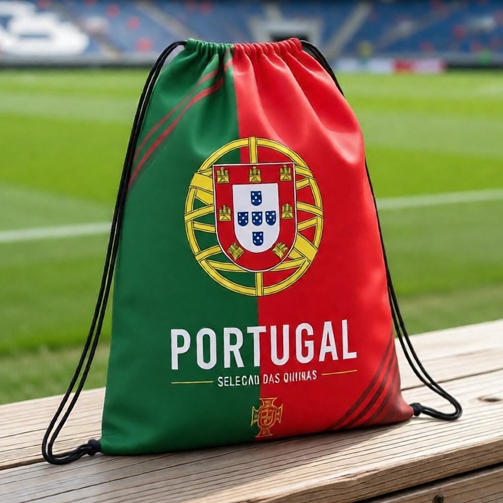 NDC- Tas Serut anak Multifungsi Full Printing Bolak-Balik Olahraga Portugal Seleção Das Quinas Motif