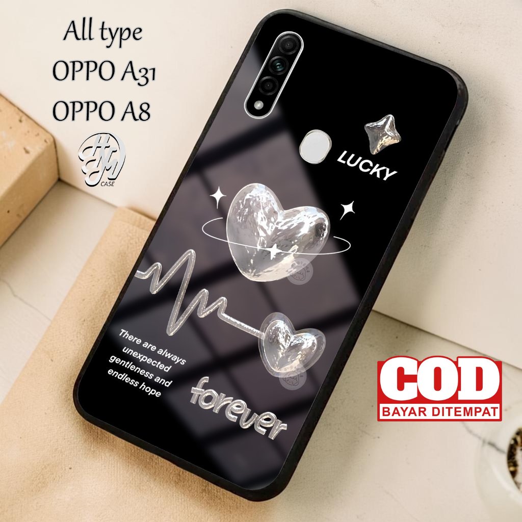 Casing Hp Untuk Oppo A31 / Oppo A8 Terbaru - Fashion Love Pattern Case Murah Softcase Hardcase Gloss