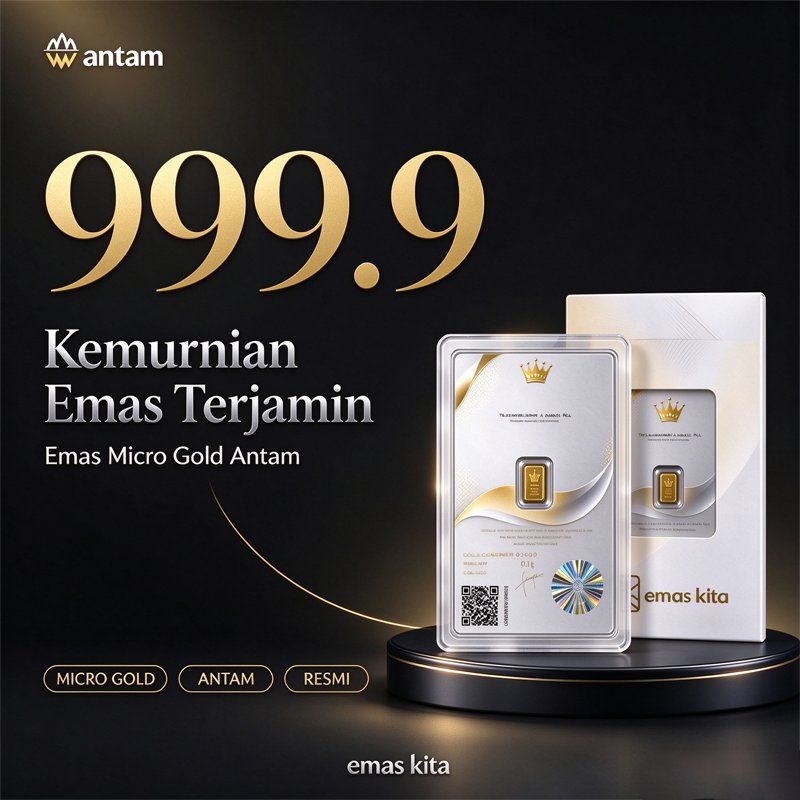 Emas ANTAM 0.1 0.25 Gram 24K Original Kemurnian 99.9% Bersertifikat Cocok untuk Koleksi dan Hadiah