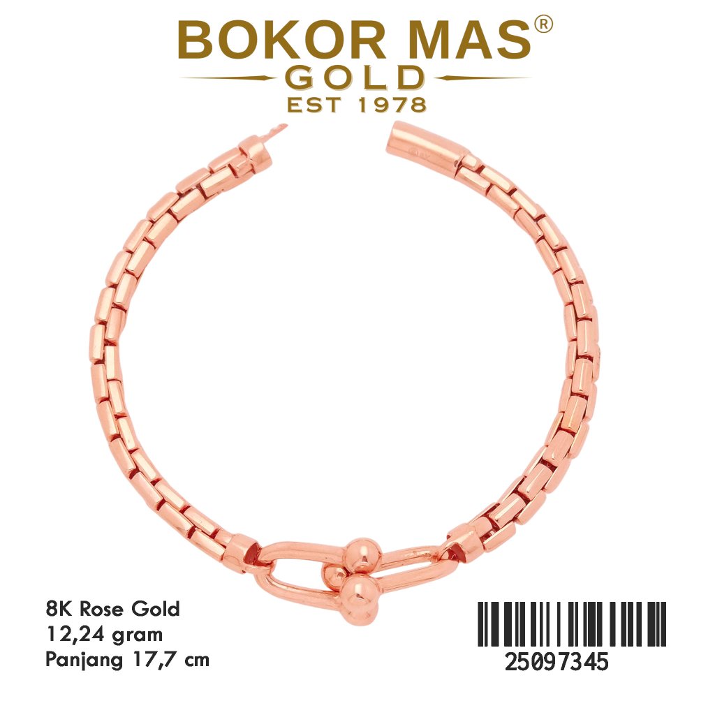 Gelang Rantai Variasi Rose Emas 375 8K 25097345 - BokorMas Gold