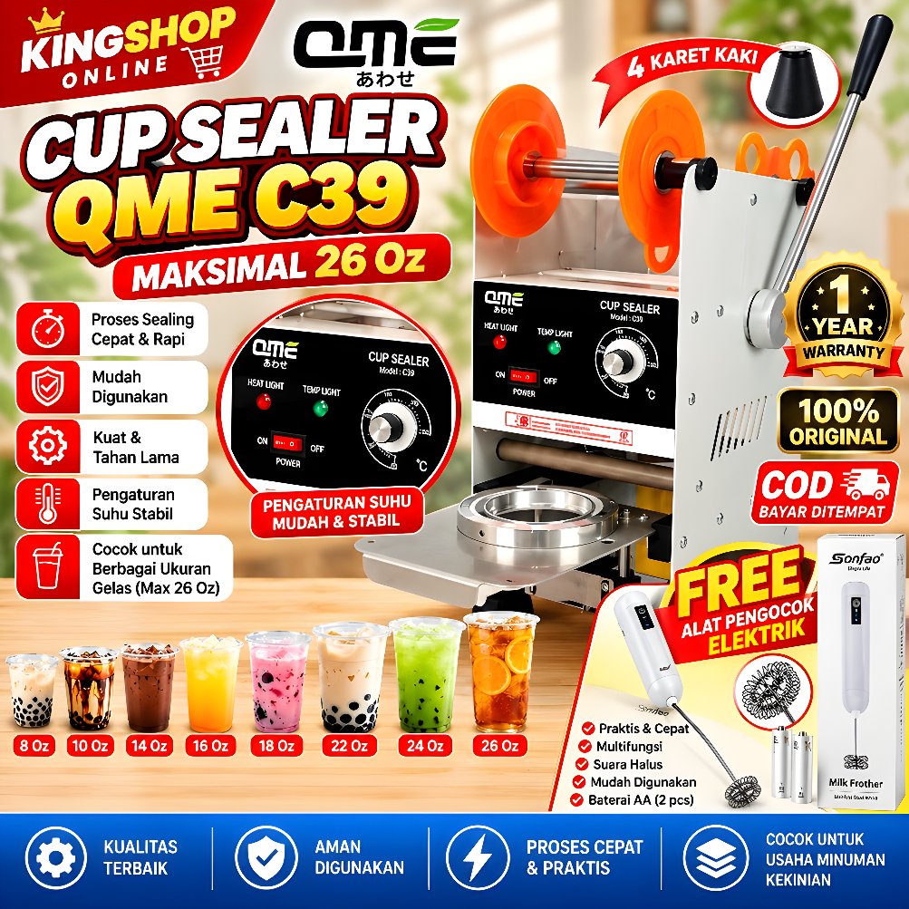 Cup Sealer QME TYPE D1 BONUS PENGOCOK KOPI
