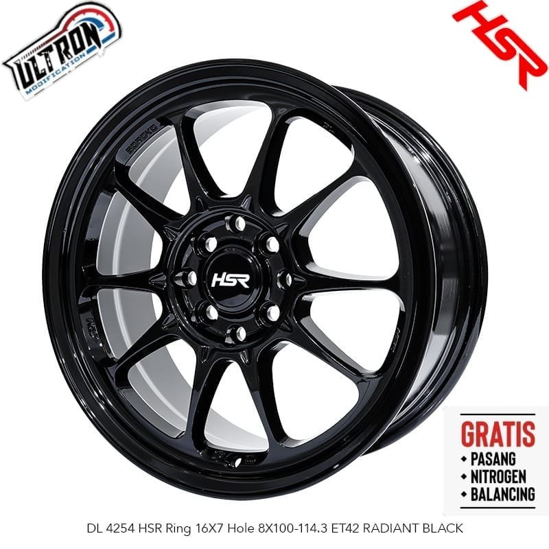VelgRacing Ring Velg 16 Untuk Mobil Avanza Brio Vios Mobilio Jazz R16 Hsr DL Radiant Black