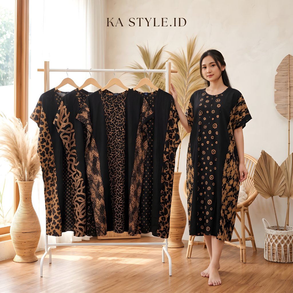 DASTER LOWO by BATIK PULAU JAWA - Rayon Halus, Jumbo, Motif Batik, Lengan Lebar, Adem, dan Nyaman - 