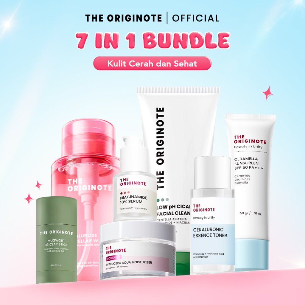 [Beginner Friendly] The Originote 7in1 Bundle Facial Cleanser Toner Serum Moisturizer Sunscreen Mice