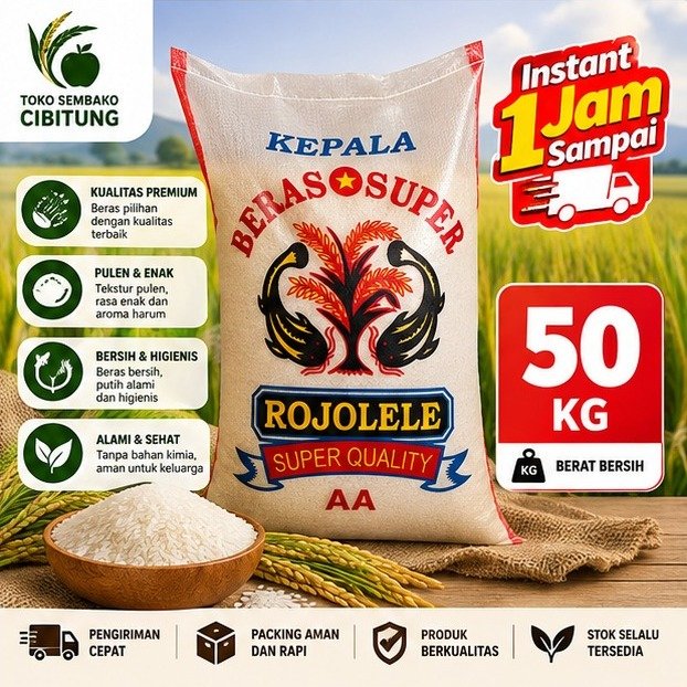 BERAS ROJOLELE 50 LITER/KG - BISA INSTANT