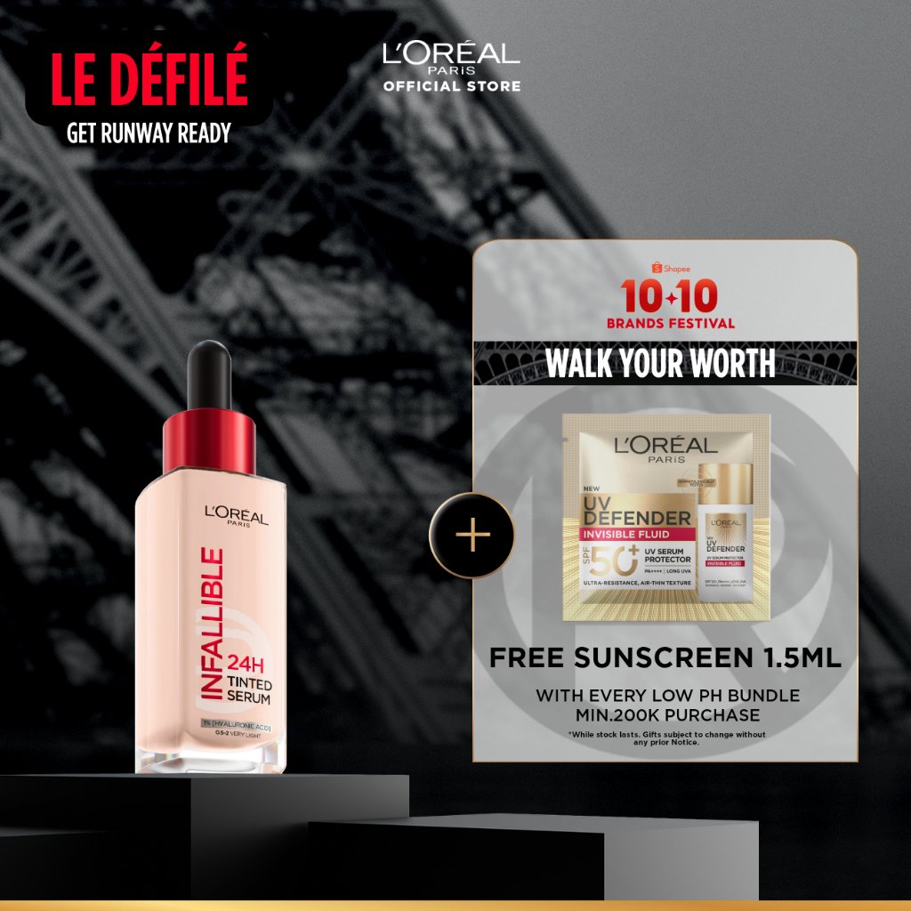 [BARU] L'OREAL PARIS INFALLIBLE 24H TINTED SERUM FOUNDATION LIGHTWEIGHT BREATHABLE RINGAN TAHAN HINGGA 24 JAM