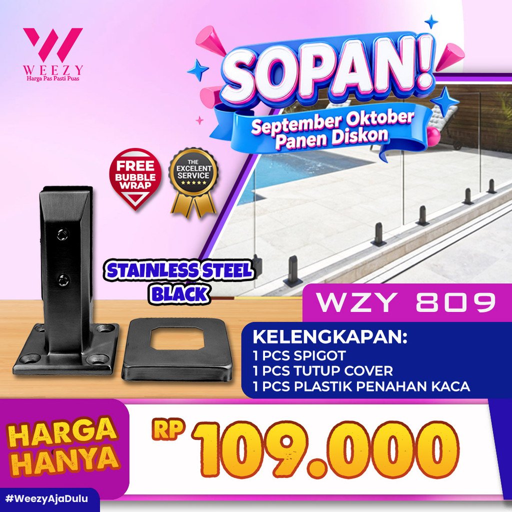 SPIGOT TERMURAH - SPIGOT KACA Weezy 809