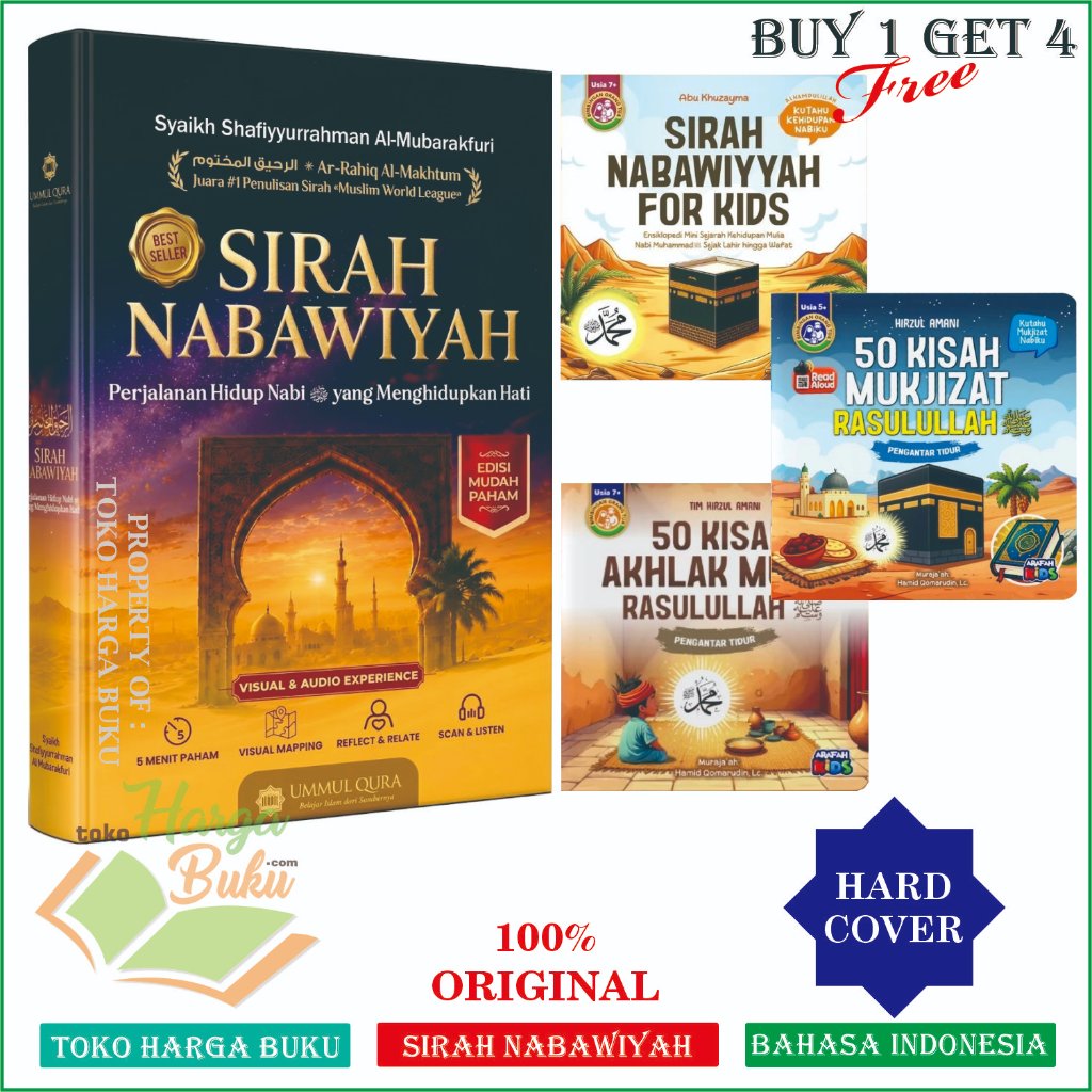 Foto Paket 4 Buku Sirah Nabawiyah ORIGINAL Bonus Sirah For Kids Kisah Akhlak dan Mukjizat Rasulullah - Ummul Qura