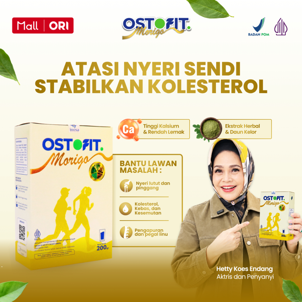 Ostofit Morigo - Susu Herbal Bantu Atasi Nyeri Tulang Sendi & Turunkan Kolesterol Ekstrak Daun Kelor
