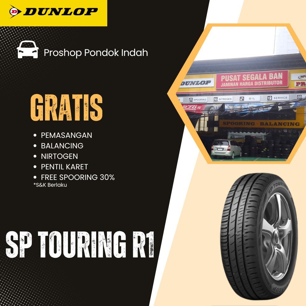 BAN MOBIL MOBILIO, AVANZA, & XENIA DUNLOP SP TOURING R1 185/65 R15 88S