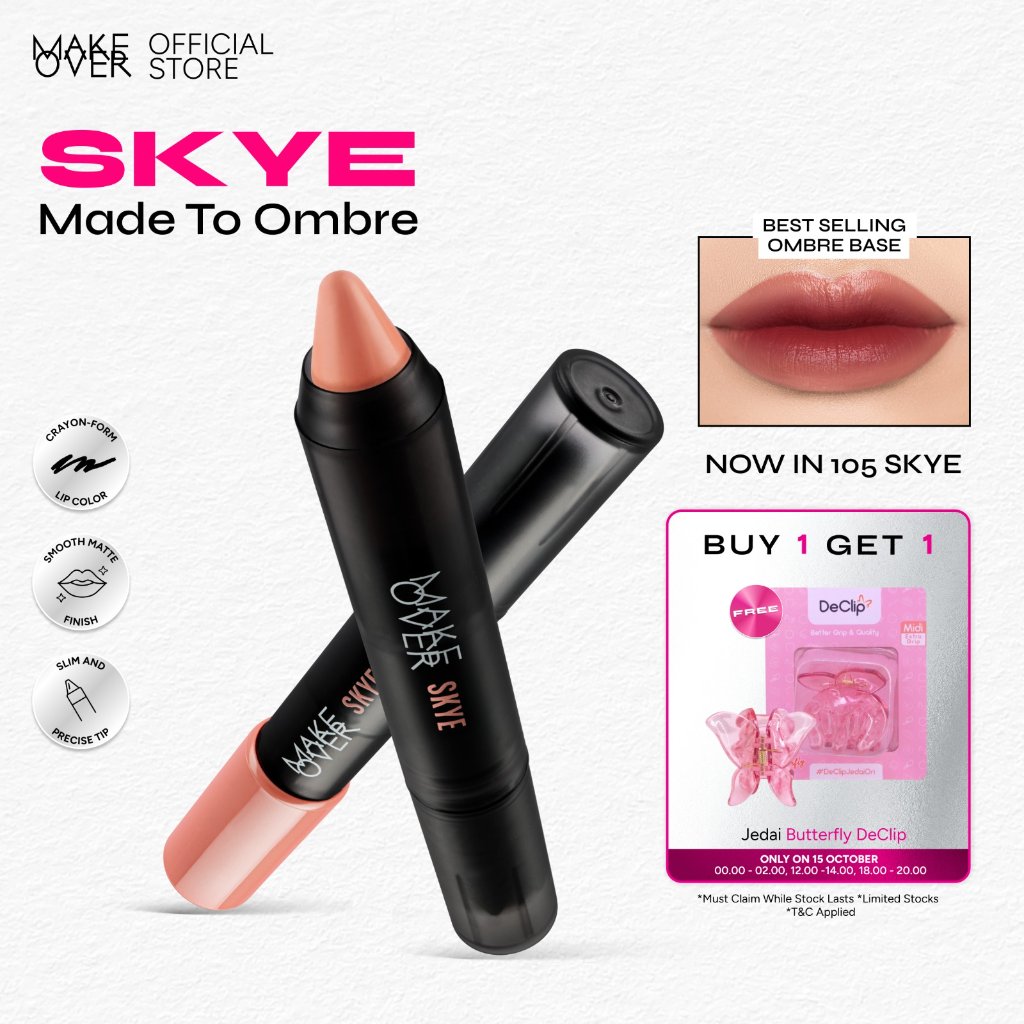 MAKE OVER Color Stick Matte Crayon 2.6 g - Lipstick Lipstik Bibir Matte untuk Base Ombre BEST SELLER