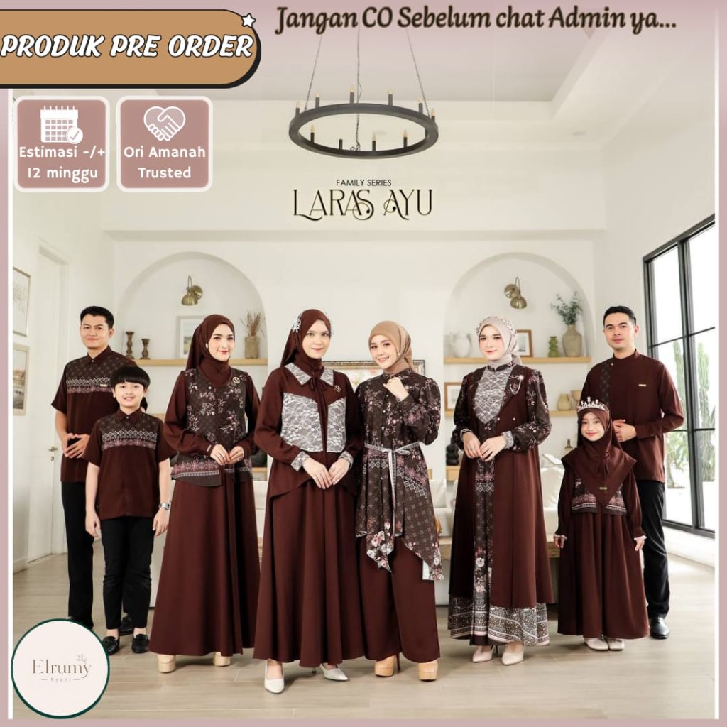 Laras Ayu Famset Lebaran 2027 by SS hijab OPEN PO READY FEBRUARI 2027 Family set couple keluarga mus