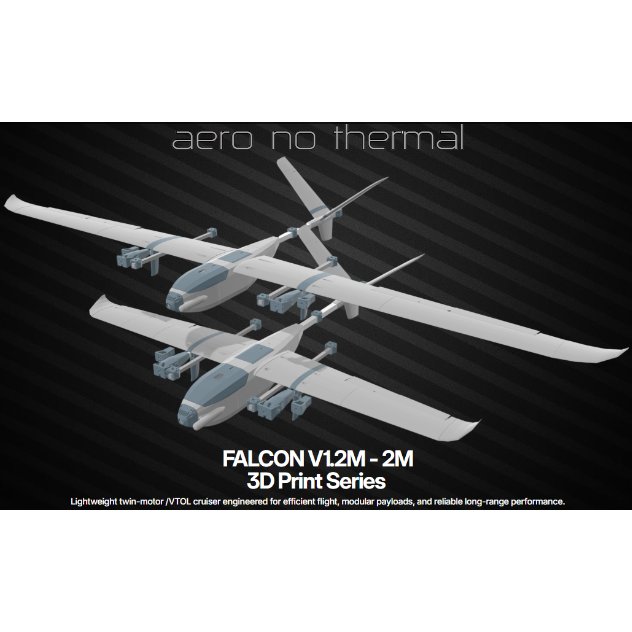 3D Print KIT RC Pesawat Modular Detachable Falcon V1.2M VTOL Aero No Thermal RC KIT Plane | FALCON V