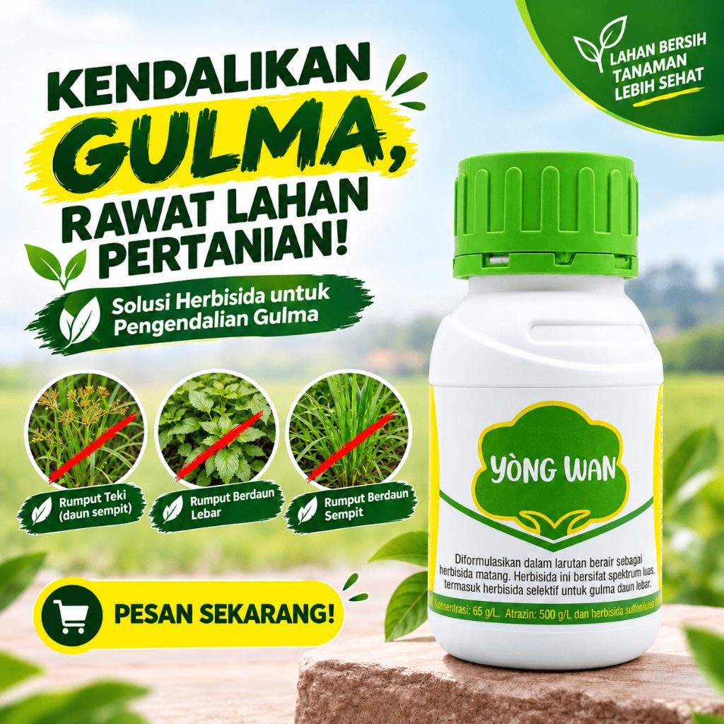Herbisida YONGWAN - Racun Rumput Sistemix Selektif | Aman Untuk Padi, Jagung, Karet