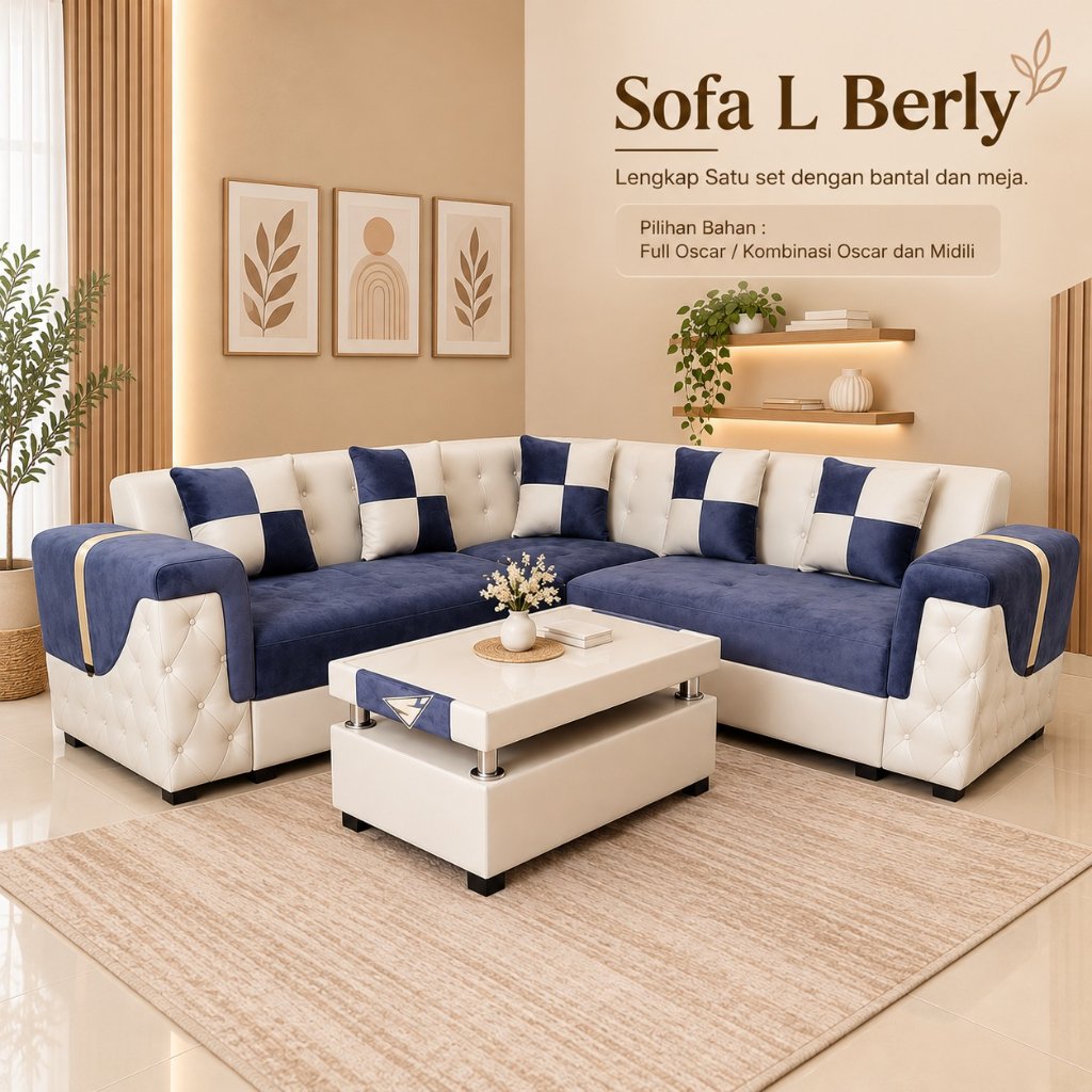SOFA L BERLY MINIMALIS MIDILI MIX OSCAR CIREBON KUNINGAN MAJALENGKA INDRAMAYU BEKASI