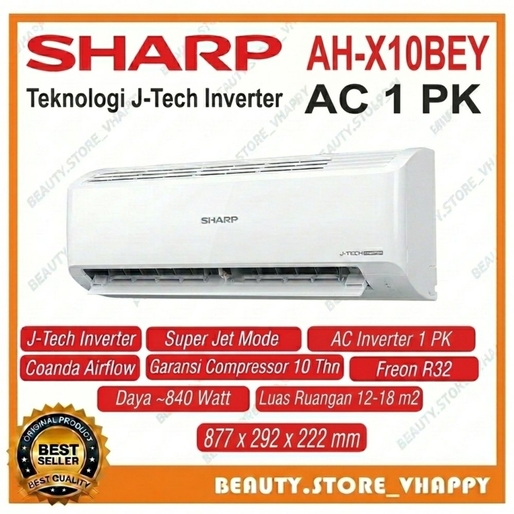 AC SHARP 1 PK INVERTER AH-X10BEY SHARP 1PK INVERTER GARANSI RESMI