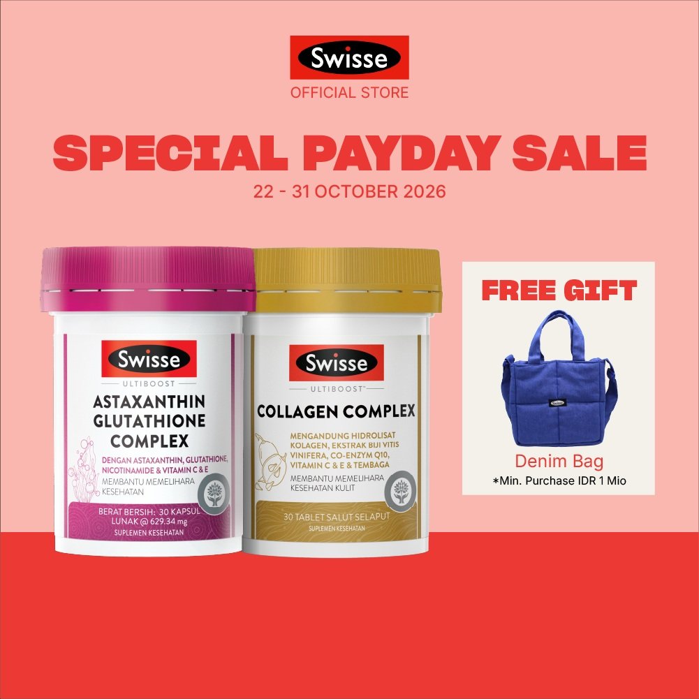 Bundling Swisse Ultiboost Astaxanthin Glutathione Complex 30s + Swisse Ultiboost Collagen Complex 30