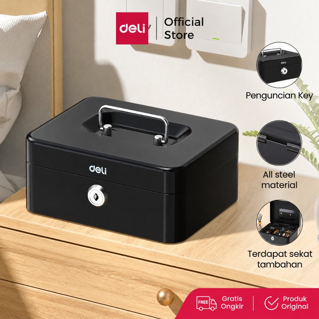 Deli Brankas Uang / Kotak Uang Besi / Kotak Emas / Cash Box Partisi ET500