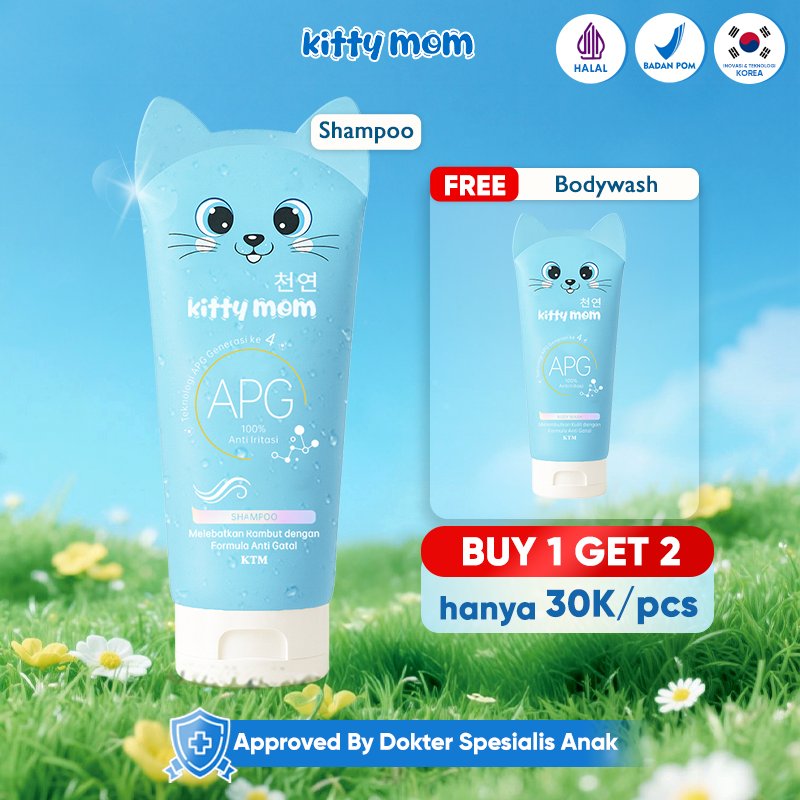 [BUY 1 GET 2] Kitty Mom Paket Skincare Bayi Anak Newborn | Paket Perawatan Rambut & Kulit Anak | Bod