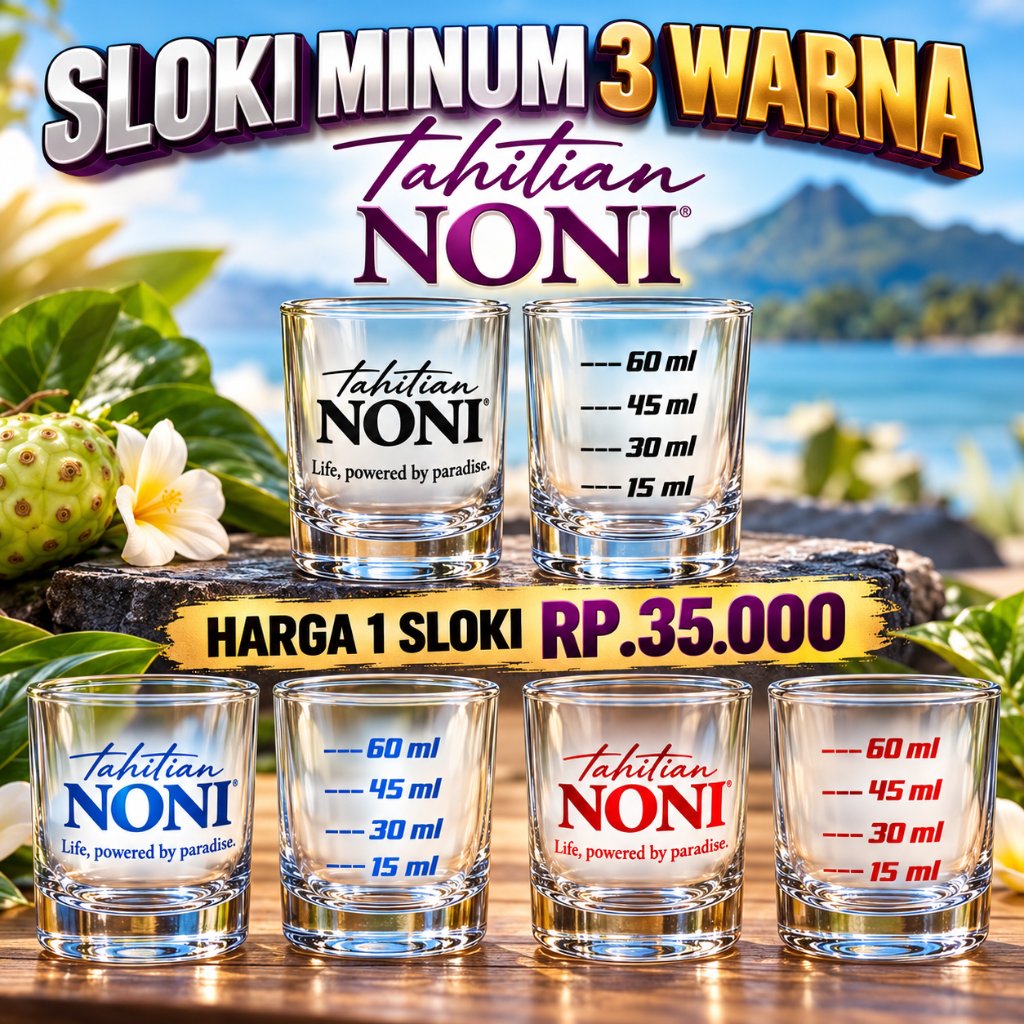 Gelas Sloki Takaran Minum Hitam Merah Biru TNO Tahitian Noni Juice TNM Maxidoid TNB TNE Extra Hinotr