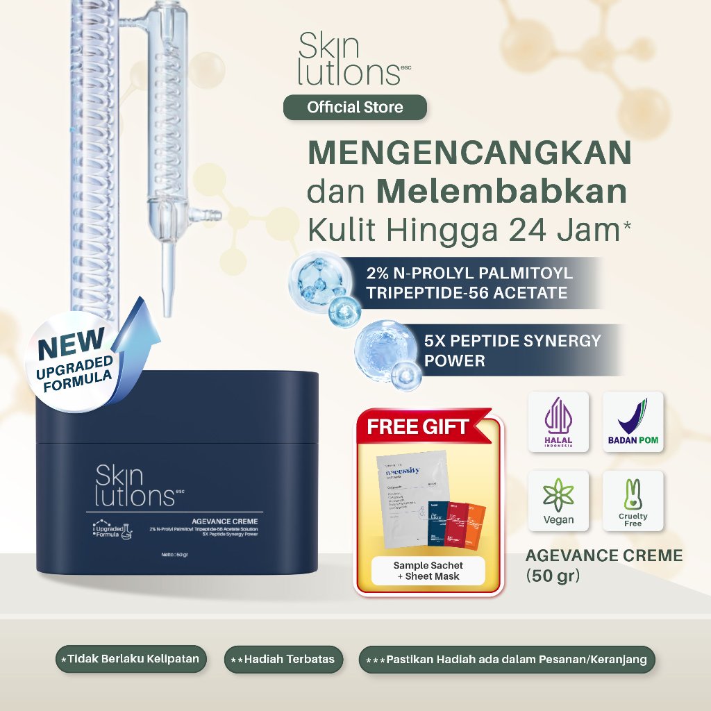 [PAYDAY FREE GIFT] SKINLUTIONS ESC Agevance Moisturizer Cream / Pelembab Wajah & Anti Aging Kusam Ke