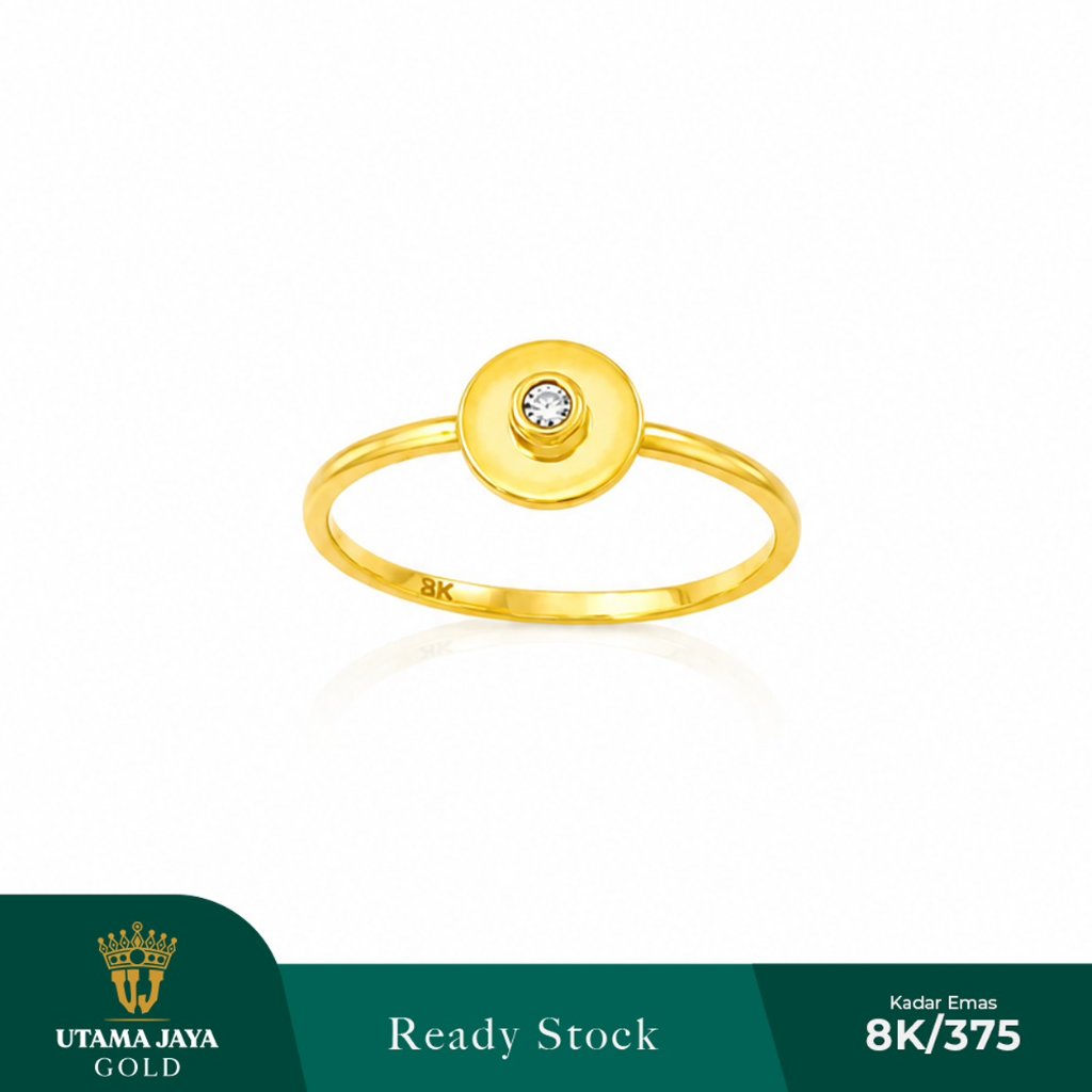 Cincin Emas Fashion Model Solitaire Bulat 375.8K - Cincin Fashion