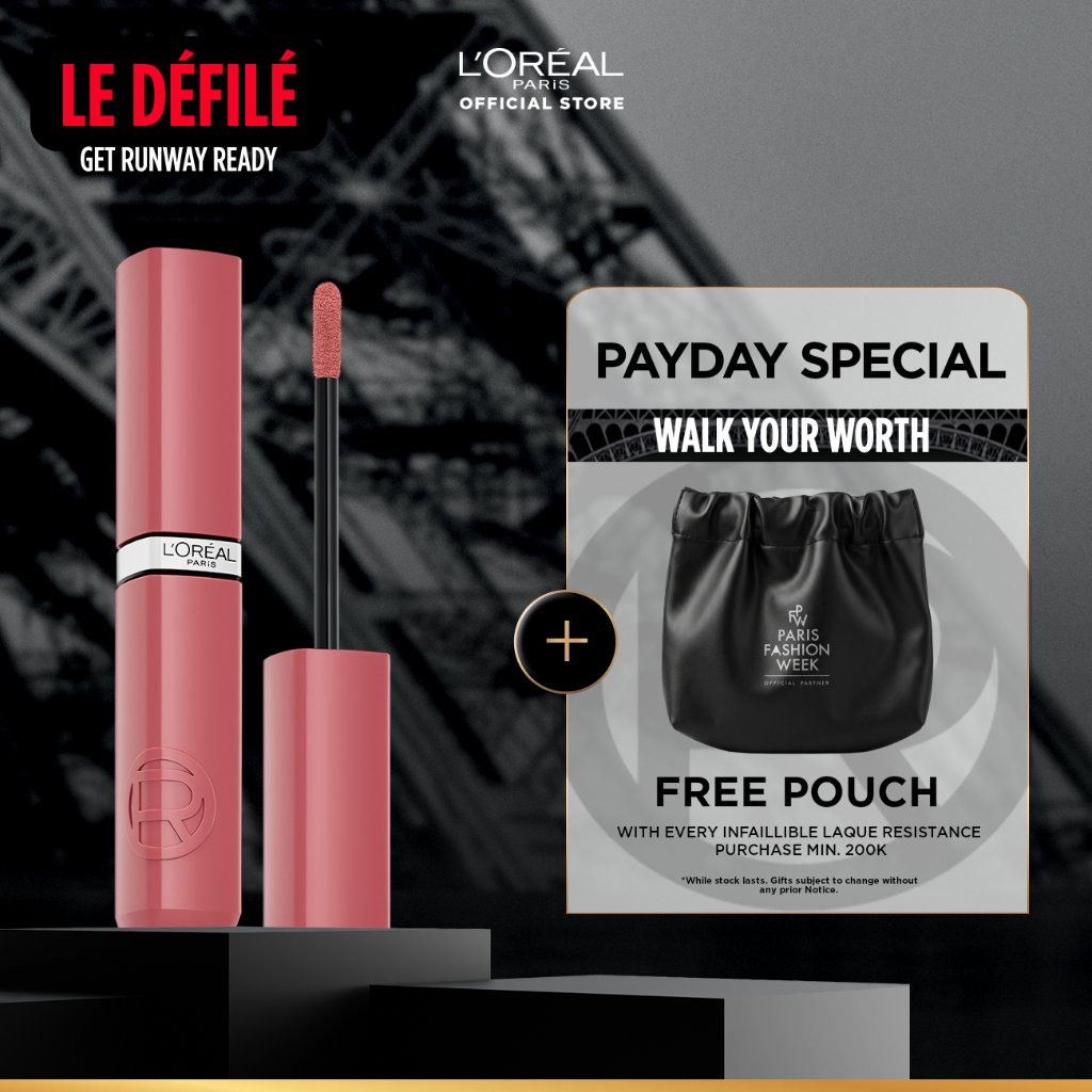 [BARU] L'Oreal Paris Infallible Laque Resistance - Lip Cream Glossy Pigmented Nyaman Lipstik Transfe