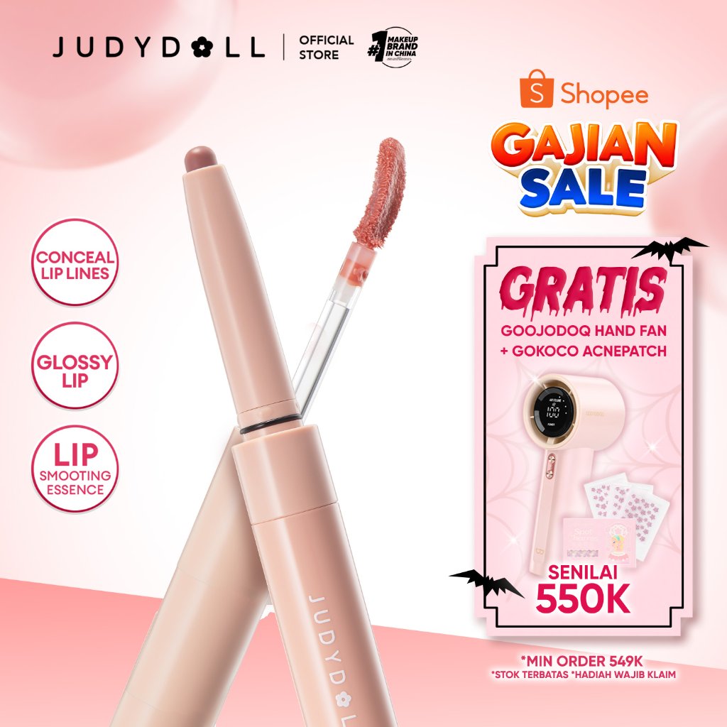 Judydoll Lip Liner & Gloss Duo - Pigmented & Glossy, Lip Liner Lip Crayon Lipstick Overline Lips Den