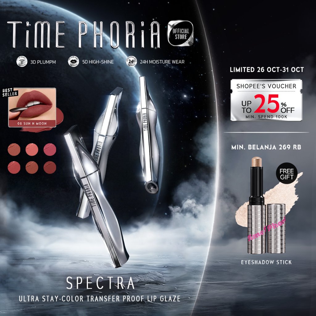 LIMITED 20K OFF!! TIME PHORIA - Eternal Lip Matte 4ML- Lipgloss Waterproof Transferproof Kissproof F