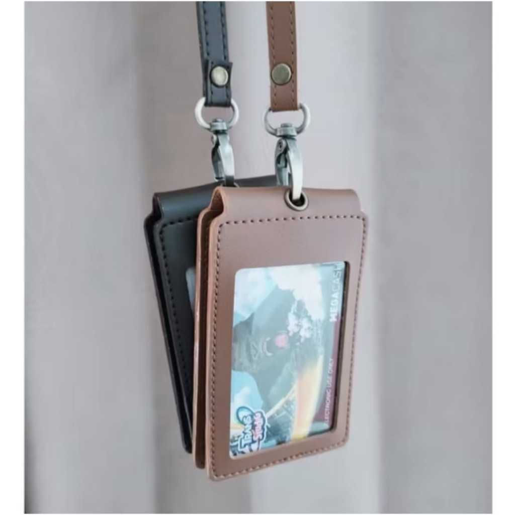 Id Card  Name Tag Kulit  Id Card Holder Lanyard  Terbaru Name Tag Kulit Magnet