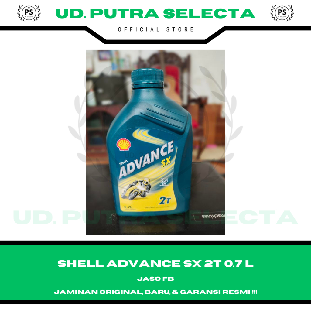Oli Samping 2 Tak Tax Merk Merek Shell Advance SX 2T JASO FB 0.7 L 700 ml Botol Biru Dongker Semua T