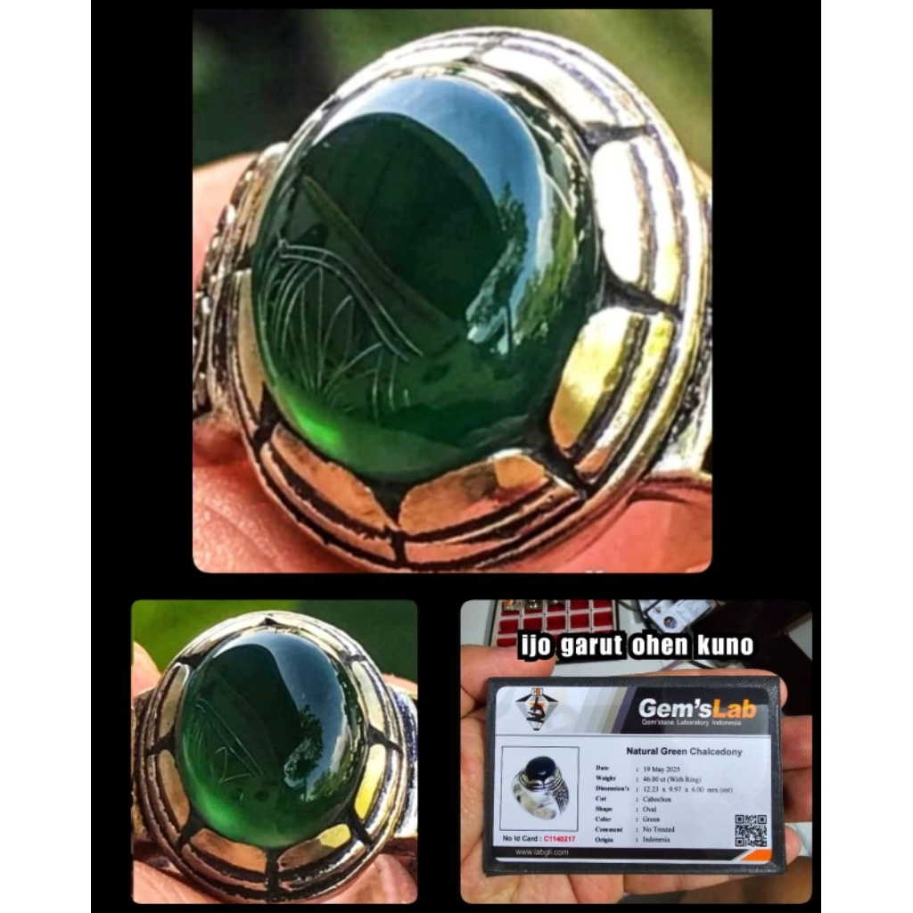 natural batu ijo garut ohen kristal asli giwang bos