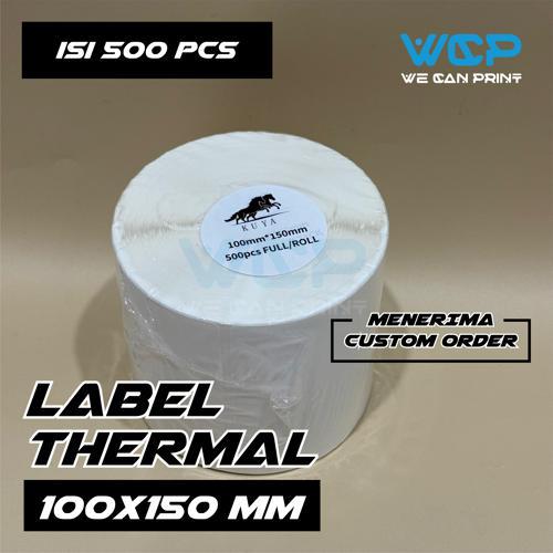 

Label Sticker Thermal 100 x 150 Kertas Stiker Resi Printer Thermal Barcode 100x150 mm Ukuran A6 isi 500 PCS