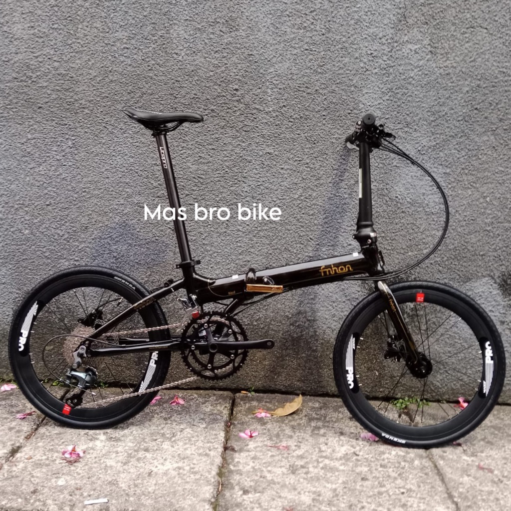 sepeda lipat fnhon blast 2x10 speed limited edition Black gold