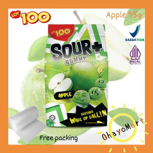 

Permen Asam Lot 100 Sour + Gummy apple / permen kenyal 25pcs 95g