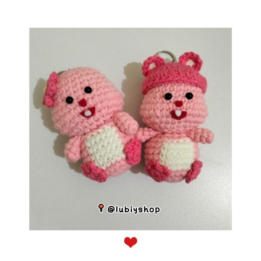 LUBIYSHOP || CROCHET KEYCHAIN LOOPY MINI DOLL / GANTUNGAN KUNCI RAJUT BONEKA LOOPY