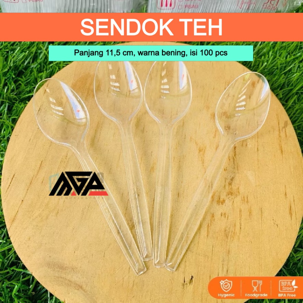 [100 pcs] Sendok Teh Bening | Sendok Kecil | Sendok Plastik