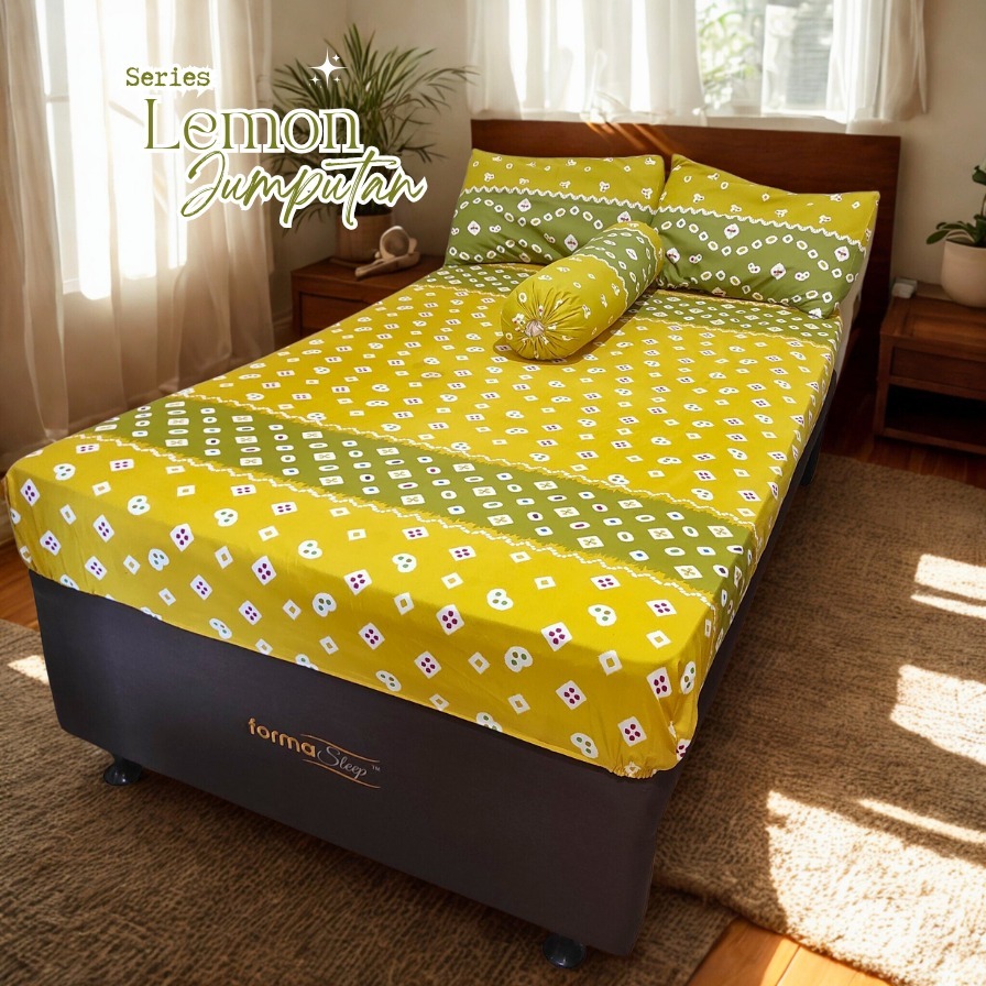 Sprei 180x200 Tinggi 30 Motif Batik Jumputan Solo Jogja Set Sarung Bantal Guling