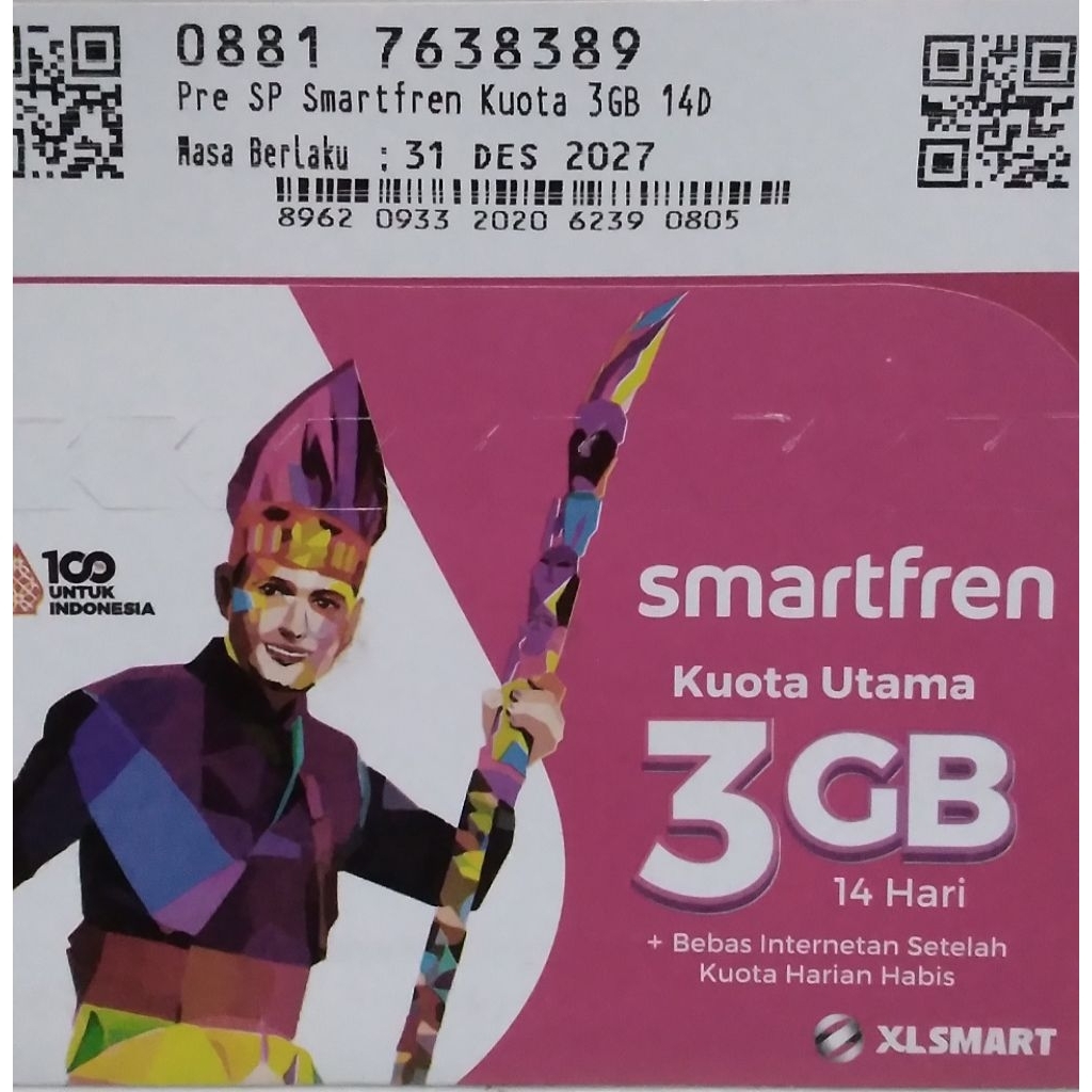 Nomor cantik 11digit smartfren kuota 3gb