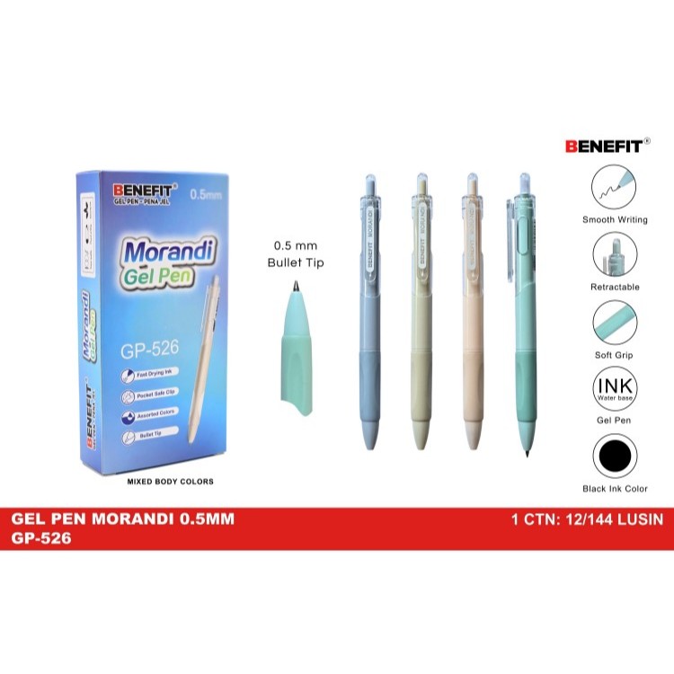 

TBMO BENEFIT Gel pen Pena Gel Pulpen Morandi 12 pcs GP-526
