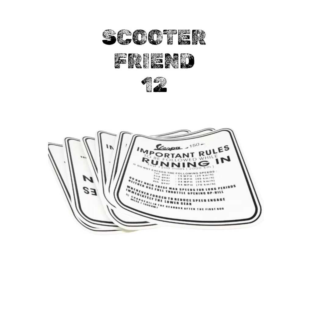 aksesoris sticker running Hitam vespa 150 super sprint vbb