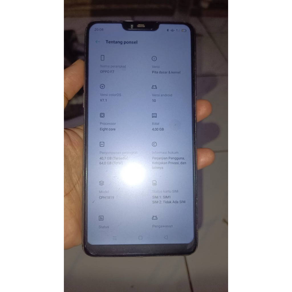 HP Second OPPO F7 Ram 4 / 64 GB